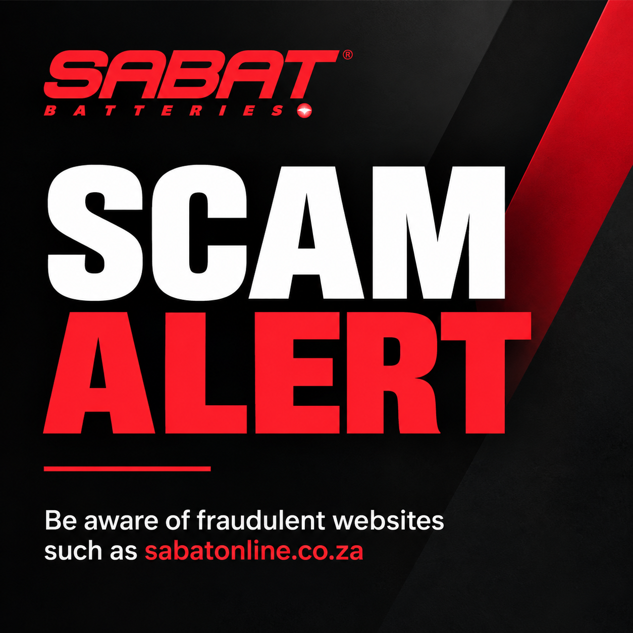 SABAT Scam Alert - beware of fraudulent websites such as sabatonline.co.za